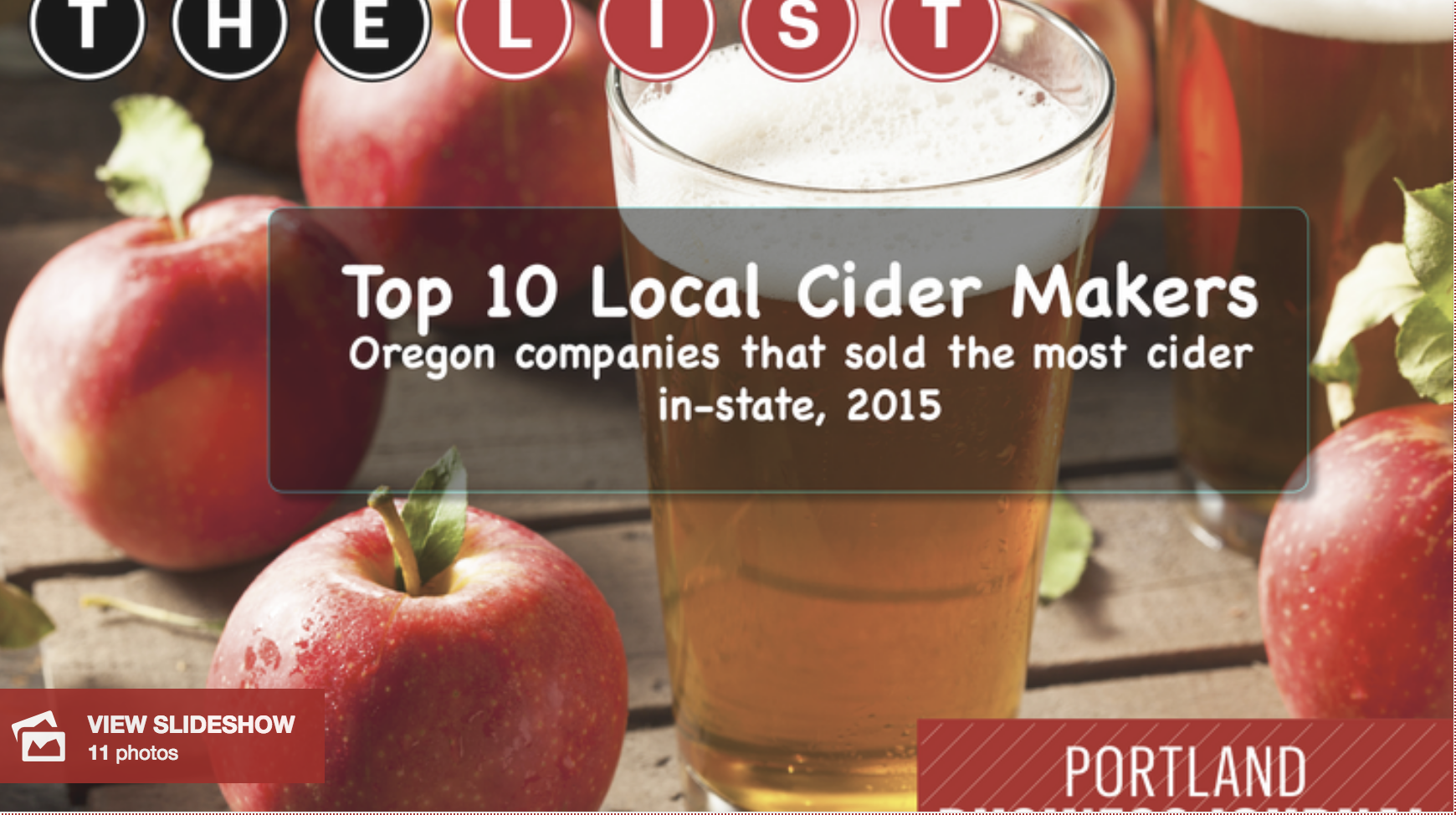 The list top 10 local cider makers in oregon.